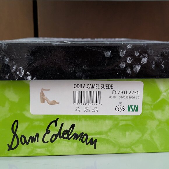 6.5 Wide Sam Edelman Odila suede scalloped block heel sandal - Picture 7 of 7